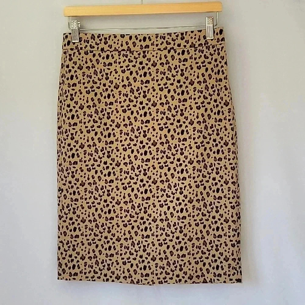 J.Crew No. 2 Pencil Skirt Cheetah Print Size 2